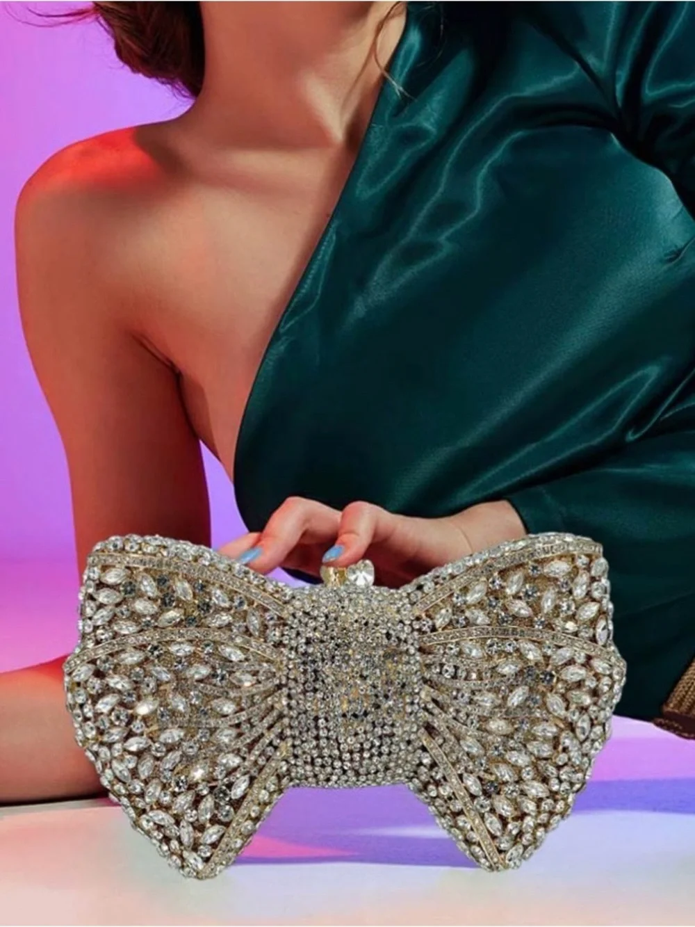 Crystal Bow Handbag - Women Bags
